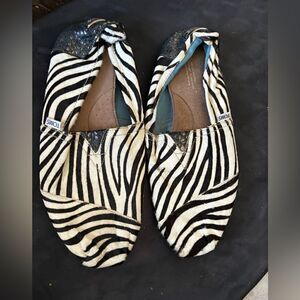 Zebra Print Calf Hair Slipper fur flats runway dress shoes loafers y2k moccasins